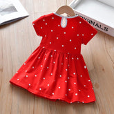 Little maven 2022 Baby Girls Summer Dress Cotton Casual Clothes Red-TB00847-Veeddydropshipping
